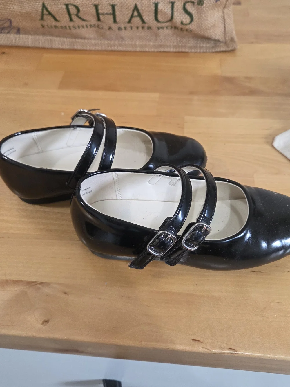 GAP Black Patent Double-Strap Mary Jane Shoes - Kids